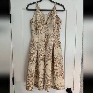 Dress the Population Champagne Floral Dress